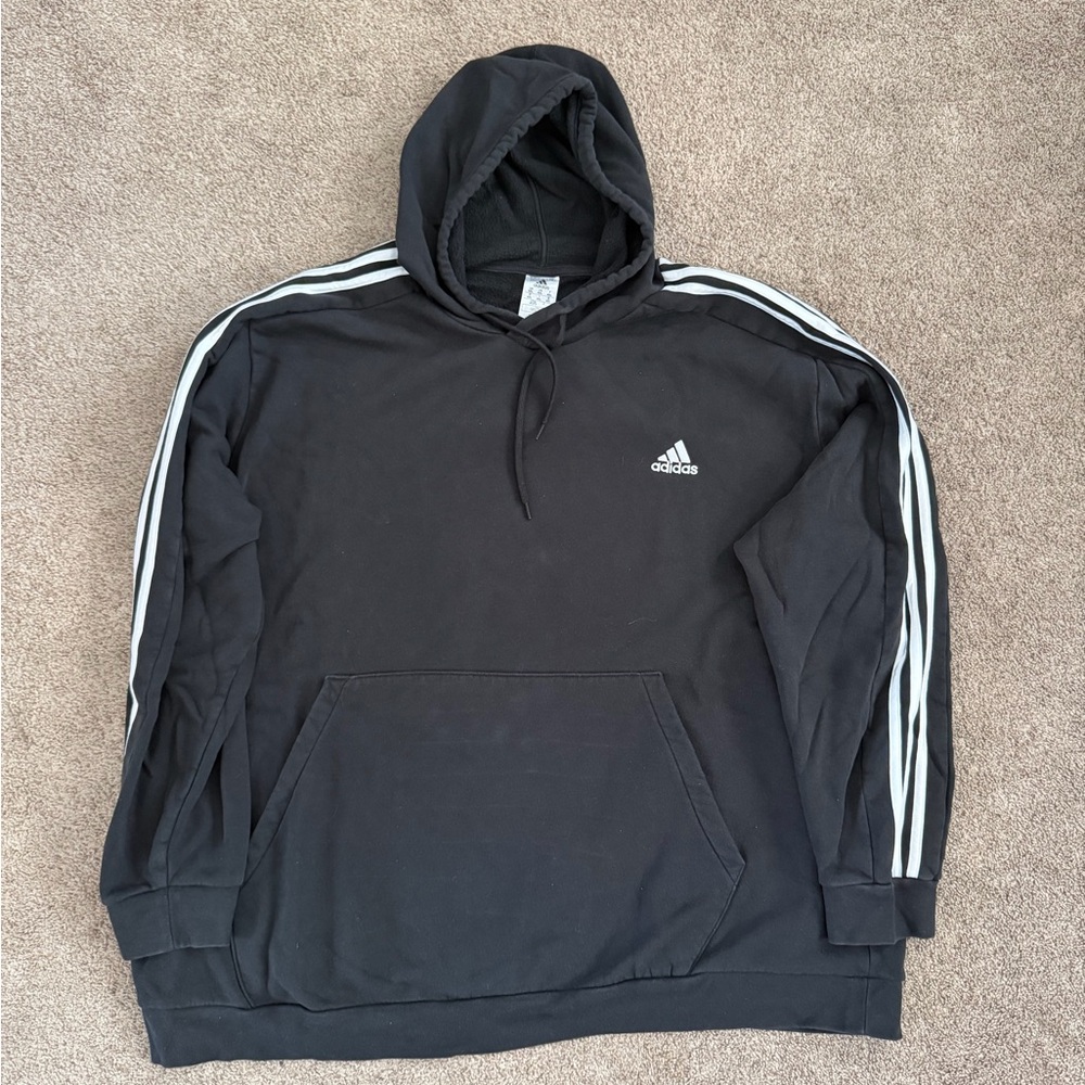 Adidas Black Hoodie with White Accents